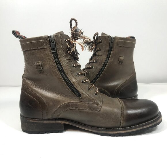 Testosterone Leather Cap Toe Logger Boots Brown Men Size 11 - Picture 9 of 14